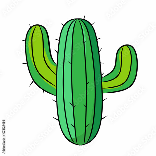 vector illustration of a cactus tree on a white background