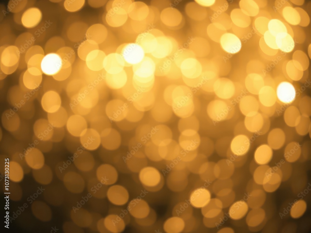 Obraz premium Shiny golden swirls and bokeh lights on a glittering abstract background, beautiful
