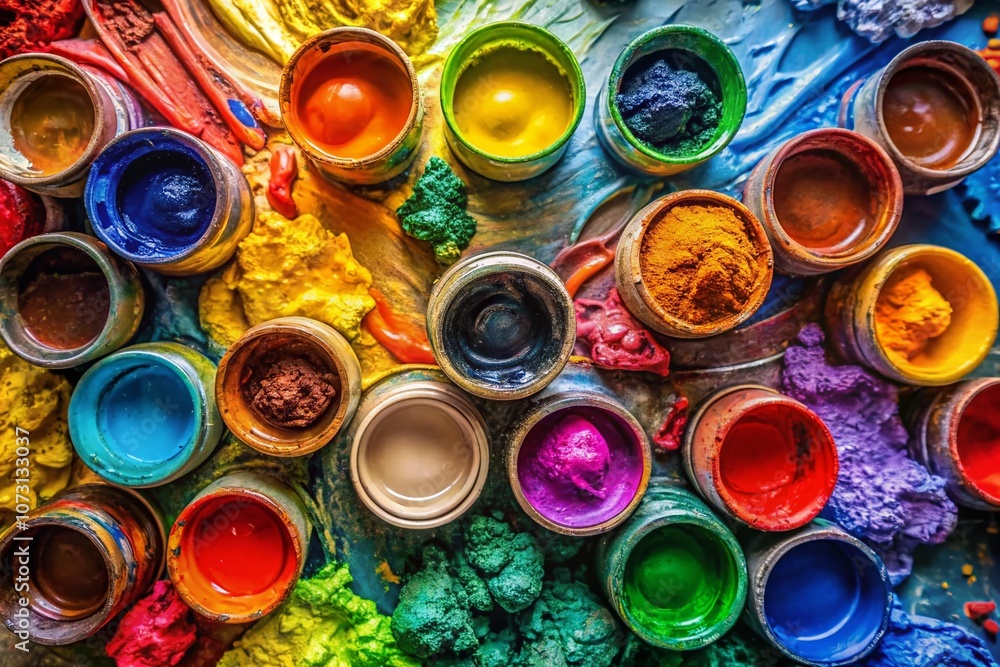 Vibrant Color Mixing Palette with Various Paint Tubes Showcasing an Array of Rich and Diverse Hues for Creative Artistic Expression in a Stunning Drone Photography Perspective Vibrant Color Mixing Palette with Various Paint Tubes Showcasing an Array of Rich and Diverse Hues for Creative Artistic Expression in a Stunning Drone Photography Perspective