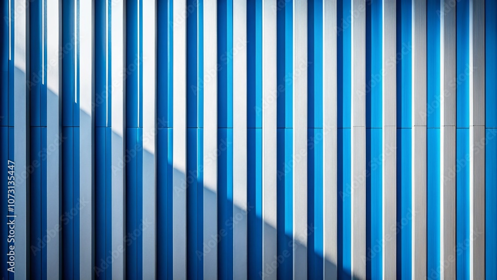 Obraz premium Vertical Blue Stripes on White Background: A Playful Contrast in Silhouette Photography for Modern Design Aesthetic and Creative Projects