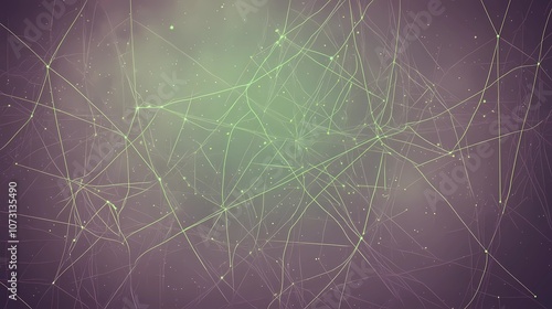 Intricate neural pathways depicted in an abstract pattern with connecting nodes, representing data flow and interconnectedness, perfect for tech visuals