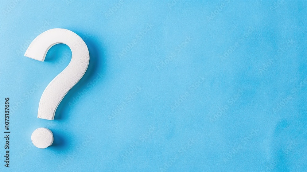 White Question Mark on Blue Background - a clear and thought-provoking visual. The white question mark stands out boldly against the blue backdrop, inviting curiosity and inquiry. White Question Mark on Blue Background - a clear and thought-provoking visual. The white question mark stands out boldly against the blue backdrop, inviting curiosity and inquiry.