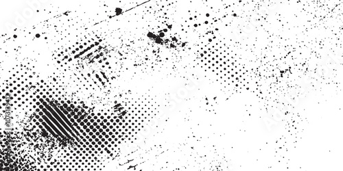 Vertical gradient halftone dots background. Grunge halftone black dost texture background. Vector halftone dots background. Black and white comic pattern.