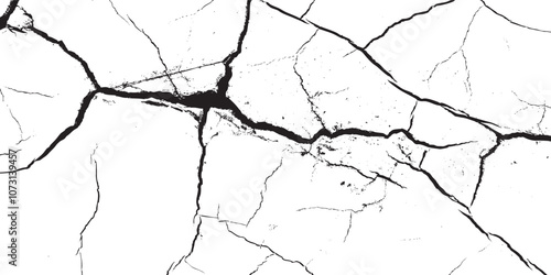 black and white vintage of cracked concrete scribble effect.