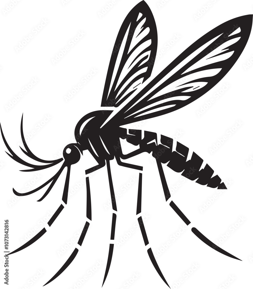 Mosquito Black Silhouette Vector Design Mosquito Black Silhouette Vector Design