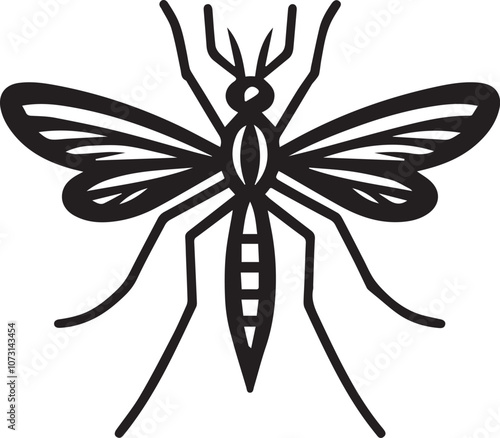 Mosquito Black Silhouette Vector Design