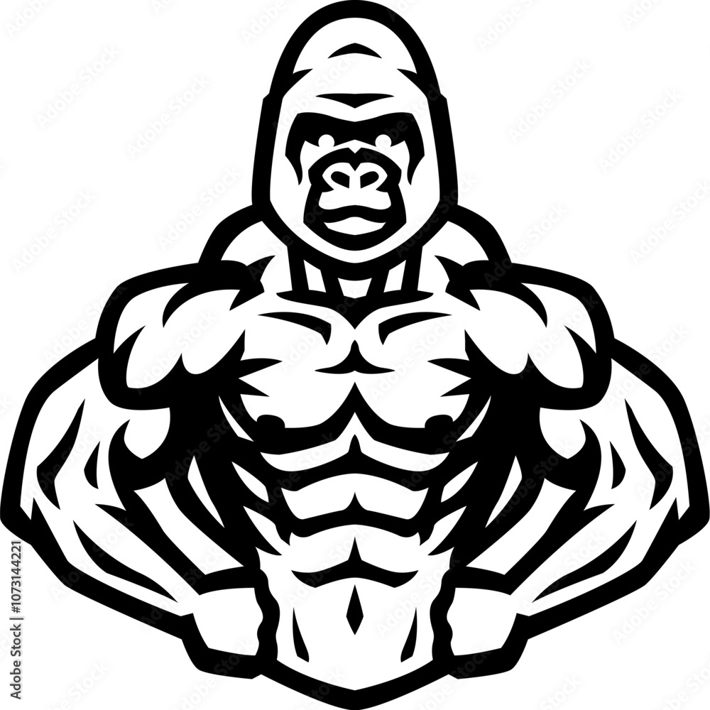 custom made wallpaper toronto digitalBodybuilder with a gorilla head.