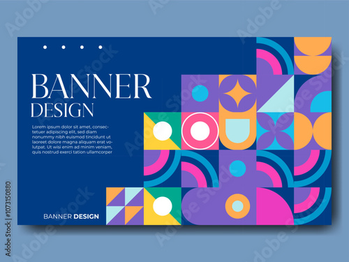 abstract banner design with mosaic pattern design