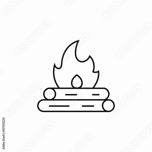 bonfire flame icon sign vector
