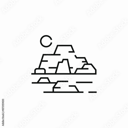 canyon desert icon sign vector