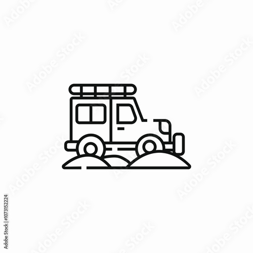 desert offroad car icon sign vector