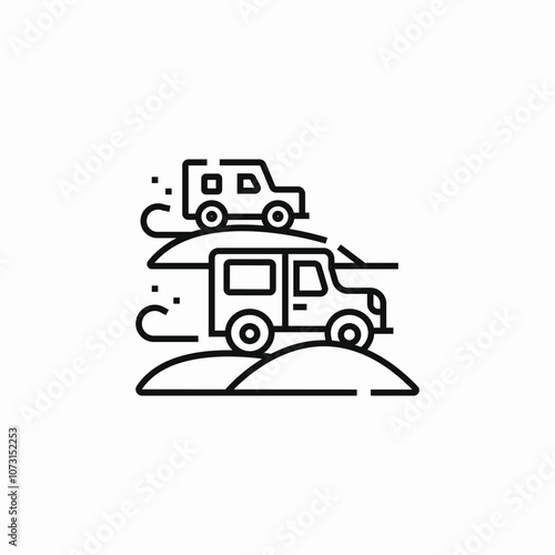 desert offroads icon sign vector