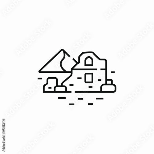 desert ruins icon sign vector