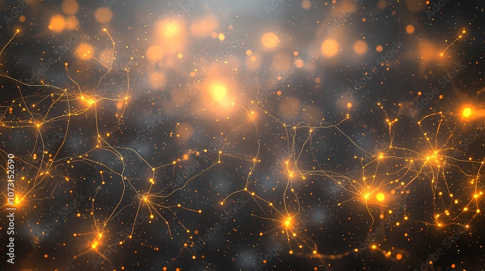 Abstract composition with intersecting lines and nodes, portraying neural network connectivity, data pathways, and advanced technological themes Abstract composition with intersecting lines and nodes, portraying neural network connectivity, data pathways, and advanced technological themes