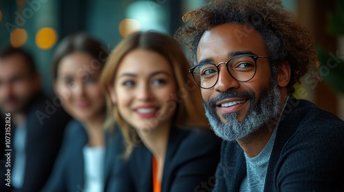 Marketing strategy session with diverse team members discussing new ideas and techniques