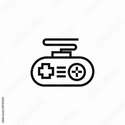 game controller retro icon sign vector