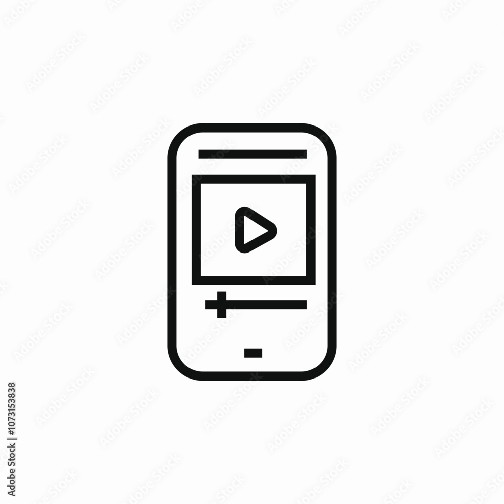 phone video player icon sign vector phone video player icon sign vector