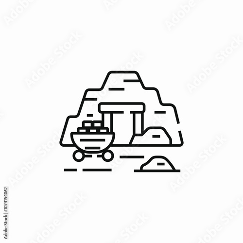 stone mine icon sign vector