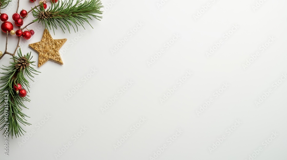 Christmas Decorations on a White Wall Christmas Decorations on a White Wall