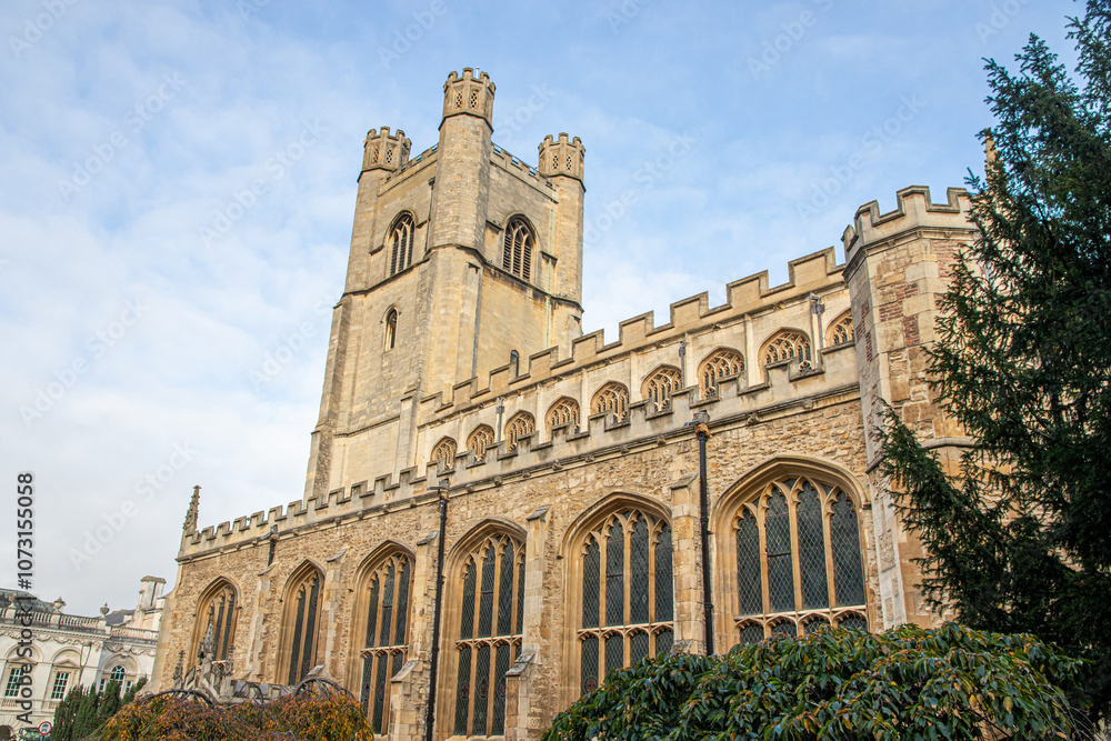 Cambridge, England. The Church of St Mary the Great, a Church of England parish and university church at King's Parade in central Cambridge Cambridge, England. The Church of St Mary the Great, a Church of England parish and university church at King's Parade in central Cambridge