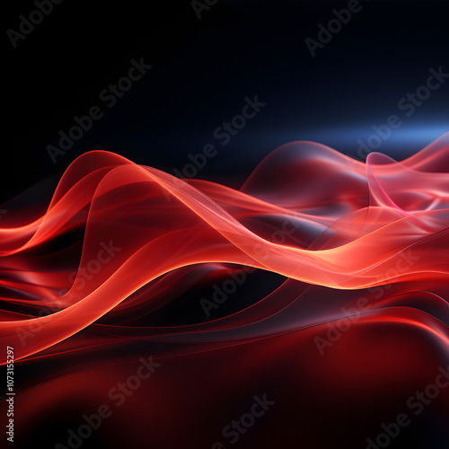 Captivating abstract red wave on a dark background, creating a dynamic and mesmerizing visual experience.