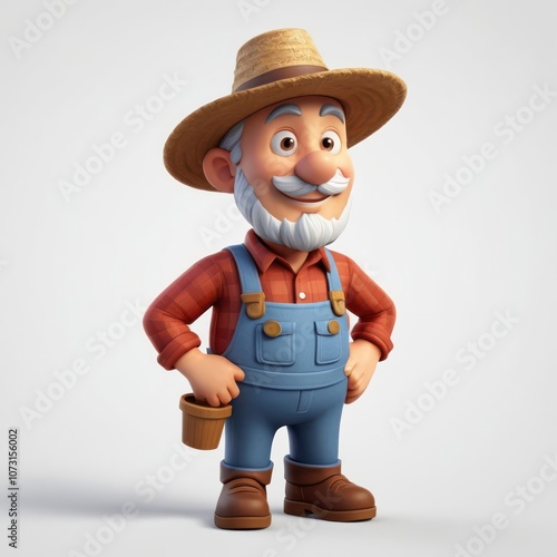 3d farmer illustration model