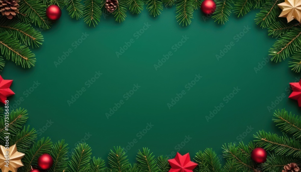 Christmas decoration background with Christmas tree branches and balls Christmas decoration background with Christmas tree branches and balls