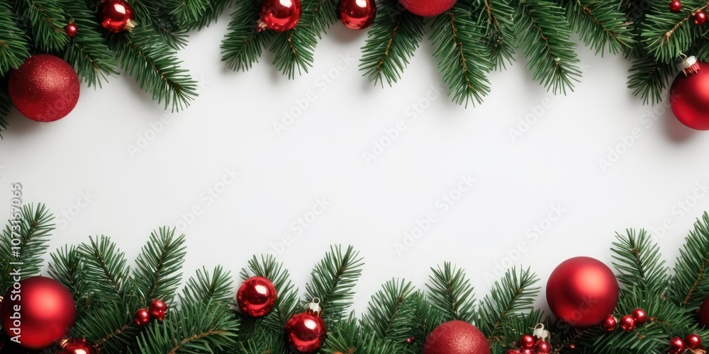 christmas background with branches and balls christmas background with branches and balls