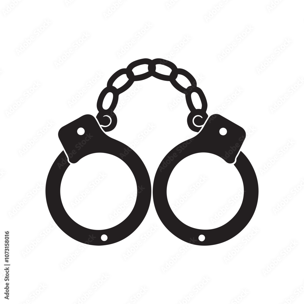 handcuffs silhouette vector, black and white silhouette, vector and illustration isolated on white background, black and white handcuffs silhouette vector, black and white silhouette, vector and illustration isolated on white background, black and white