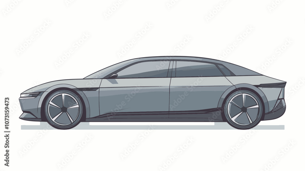 Fototapeta premium Sleek and Modern Electric Sedan Concept