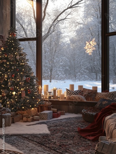 Christmas Tree by Window wi...