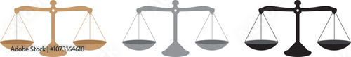 Balance scale Icon . Justice scale Icon.