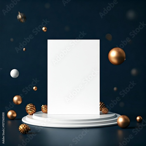 Blank card on elegant festive Christmas background