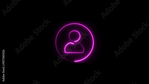 Neon line User icon illustration on the black background. People chatting line icon. User line icon,