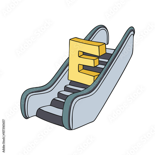 Doodle Illustration of Letter E for escalator
