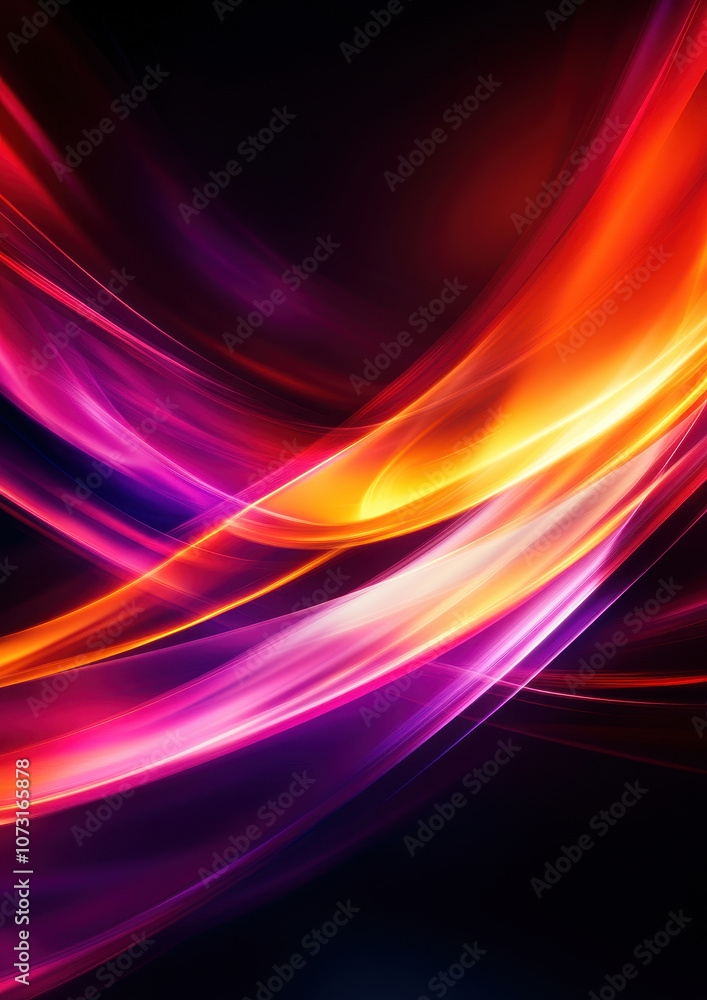 Radiant Curved Light Streaks in Red and Yellow Radiant Curved Light Streaks in Red and Yellow