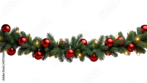 Christmas garland isolated on white background PNG transparent