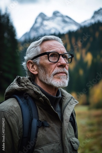 Man looking out at landscape