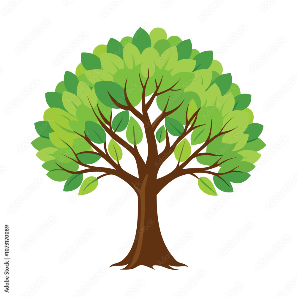 Fototapeta premium 3d green tree vector white background