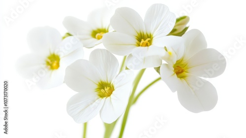 Delicate white flowers against a soft background: minimalist floral design