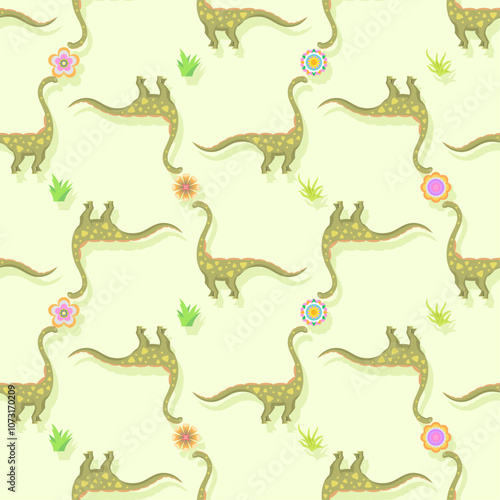 Seamless Pattern Abstract Elements Animal Dino Vector Design Style Background Illustration Texture For Prints Textiles, Clothing, Gift Wrap, Wallpaper, Pastel