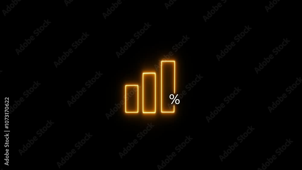 Business graph growth animation with percent . Business graph growth animation with percent .