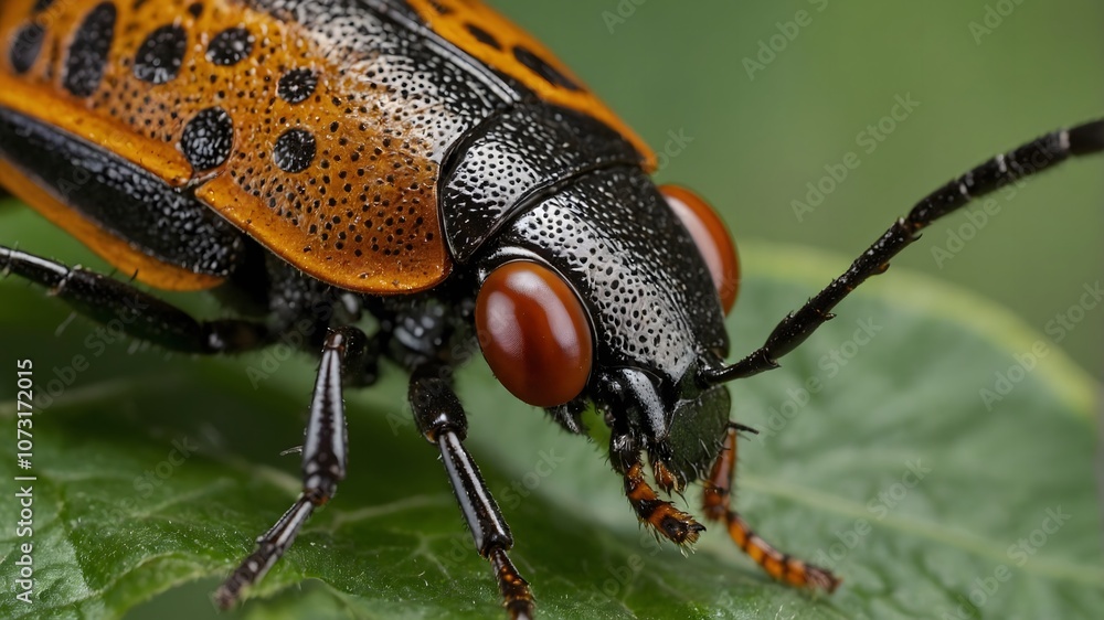 Fototapeta premium Radiant Beauty: A Close-Up of Cosnard's Net-Winged Beetle