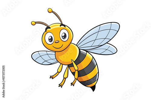 carton honey bee vector illustration on a white background