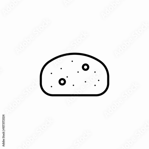 bread slice icon sign vector