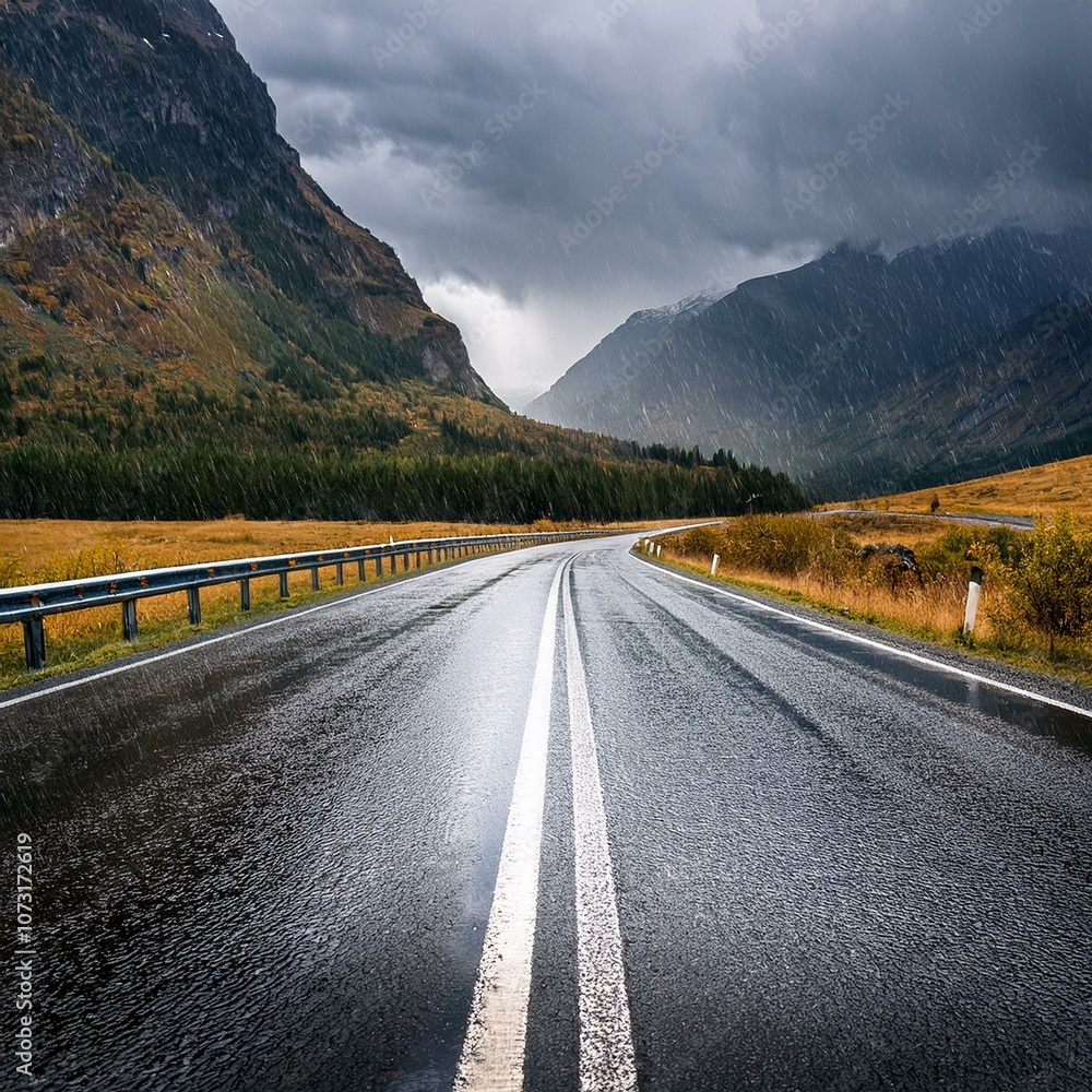 Naklejka premium road in mountains