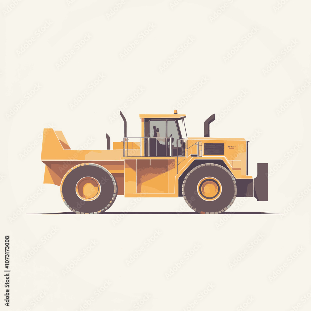 Yellow Articulated Dump Truck Illustration Yellow Articulated Dump Truck Illustration