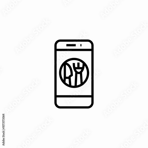 food delivery phone icon sign vector