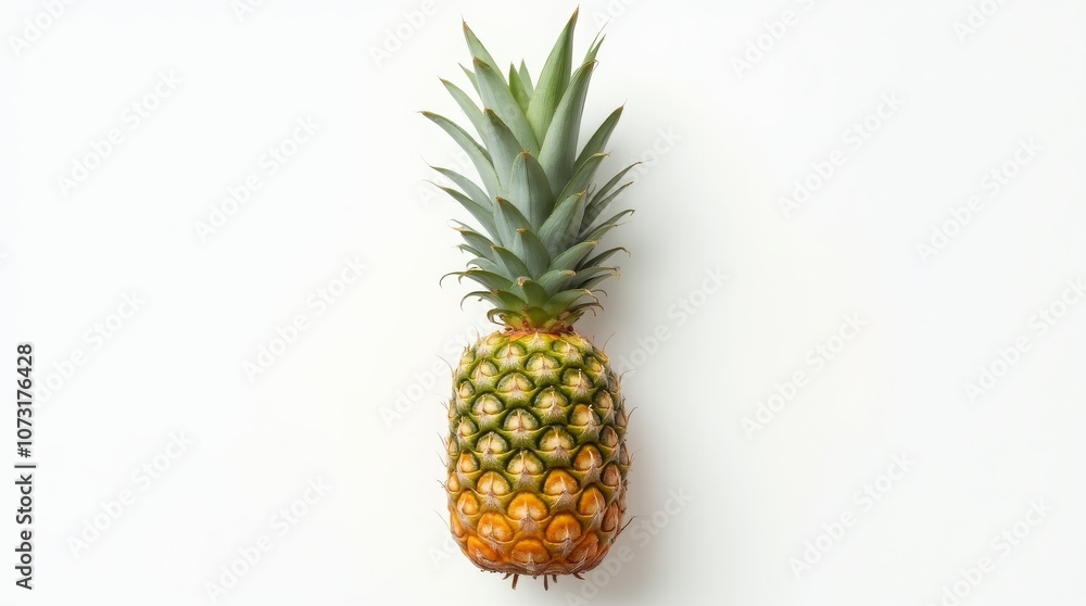 Fototapeta premium Fresh pineapple on white background