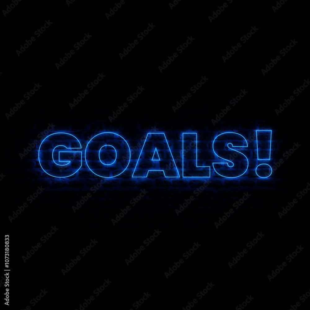 Neon Goals With Dark Brick Background Neon Goals With Dark Brick Background